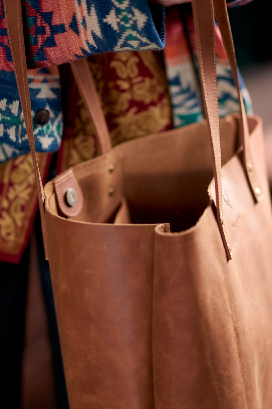 Leather Tote — Honey — 2