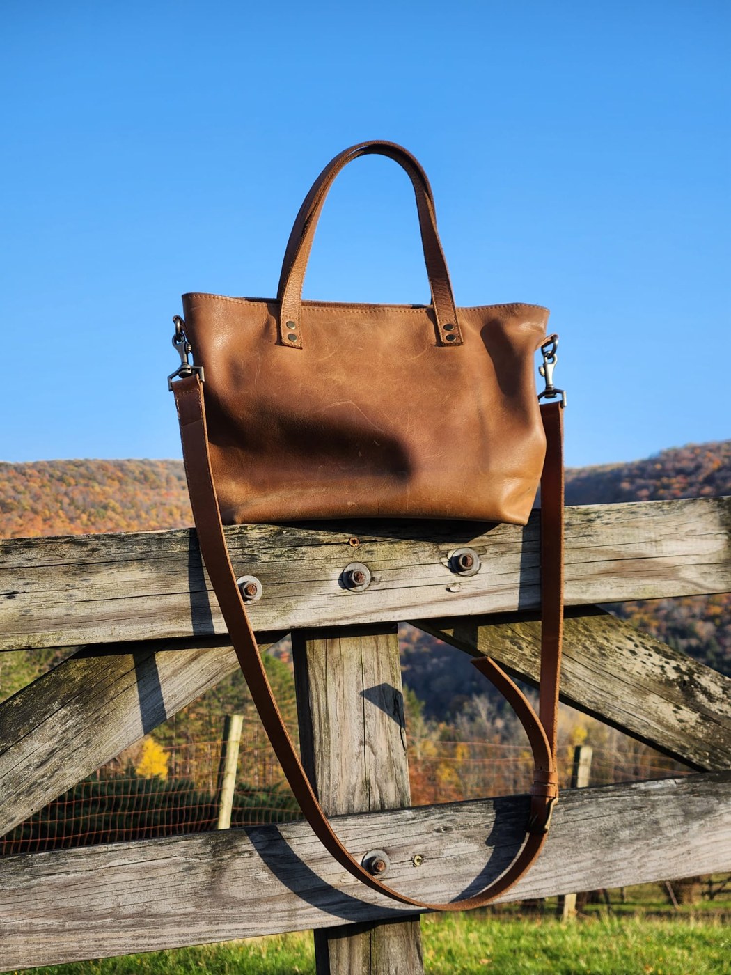 Leather Tote — Honey — 3