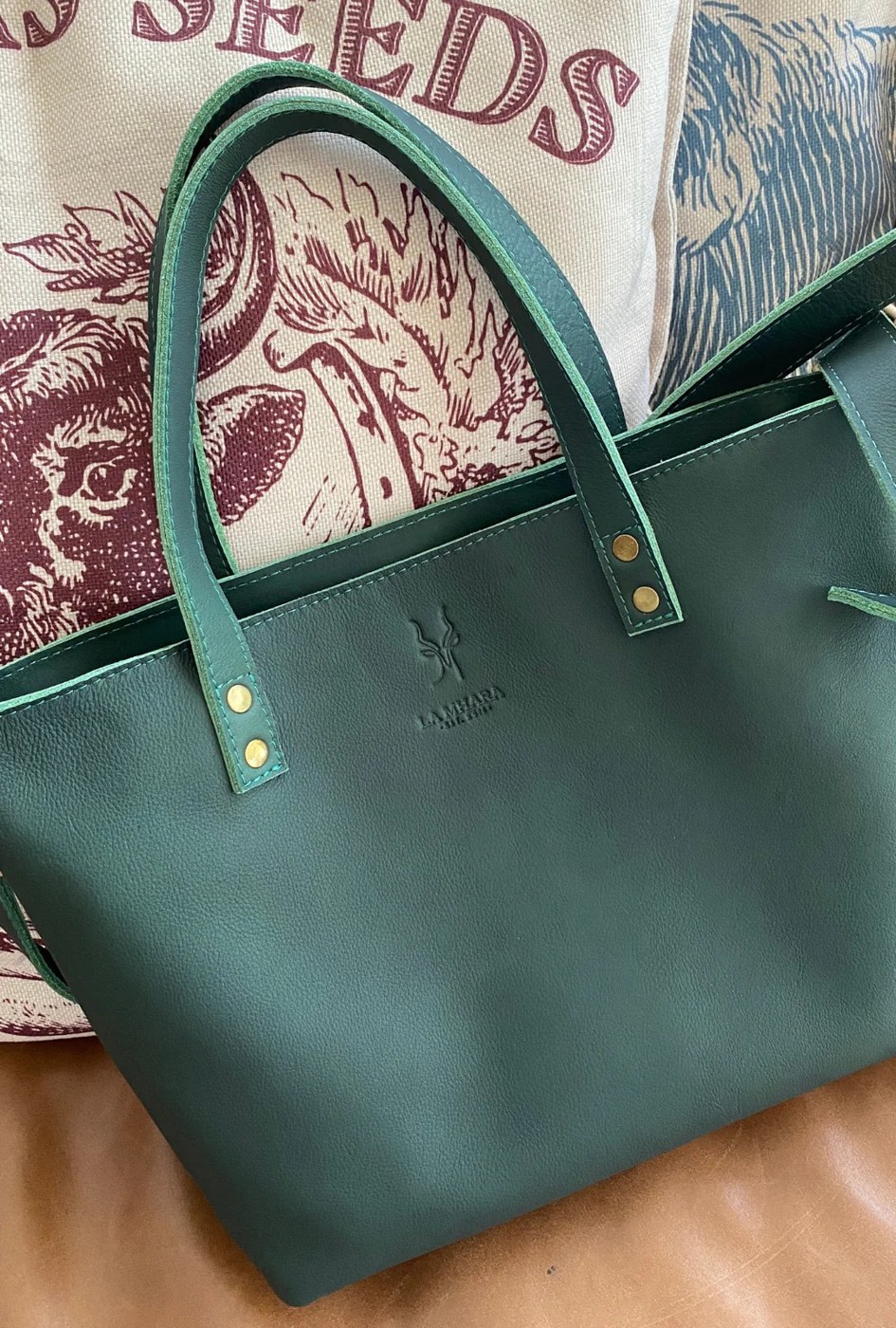 Leather Tote — Clover — 3