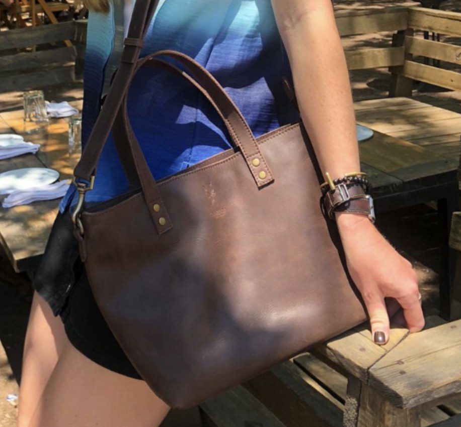 Leather Tote — Cocoa — 3